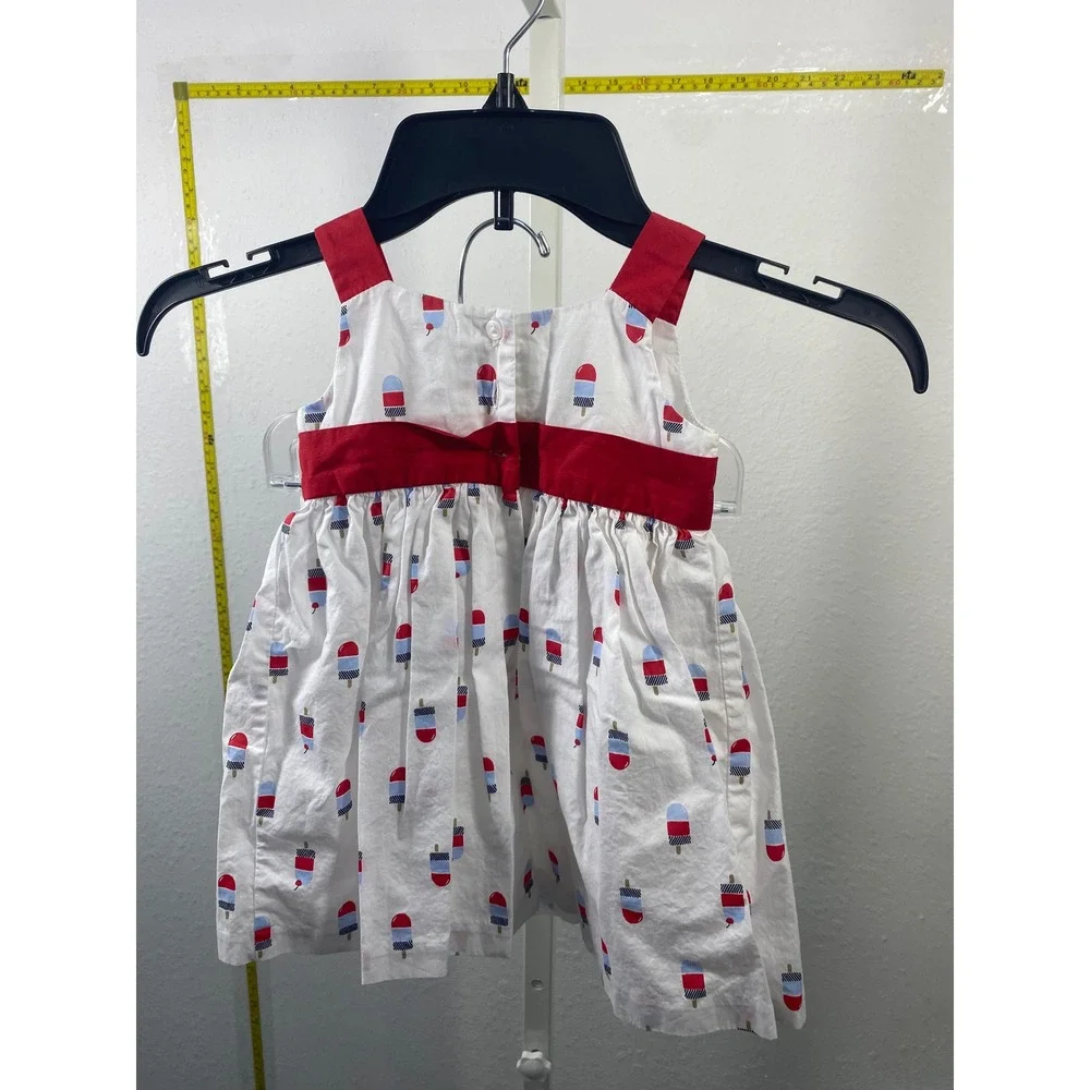 Gymboree Baby Girl Popsicle Print Dress Set Red White Blue 12-18 Months